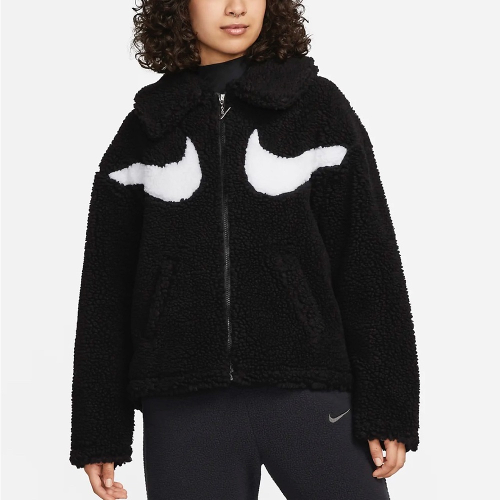 Nike Sportswear Sherpa Fleece Swoosh Full Zip Jacket Zip